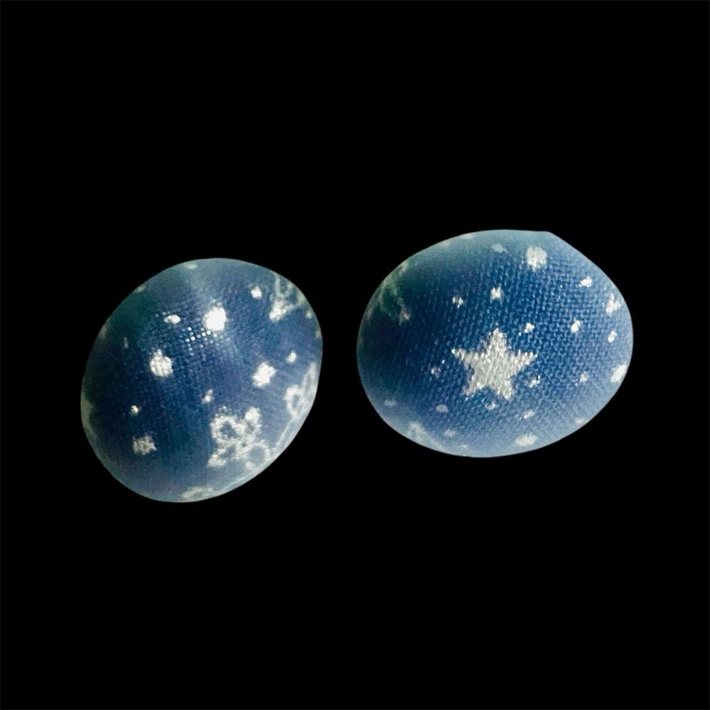 Blue Star Moon Earrings Handcrafted Jewelry Lightweight - Picture 4 of 7